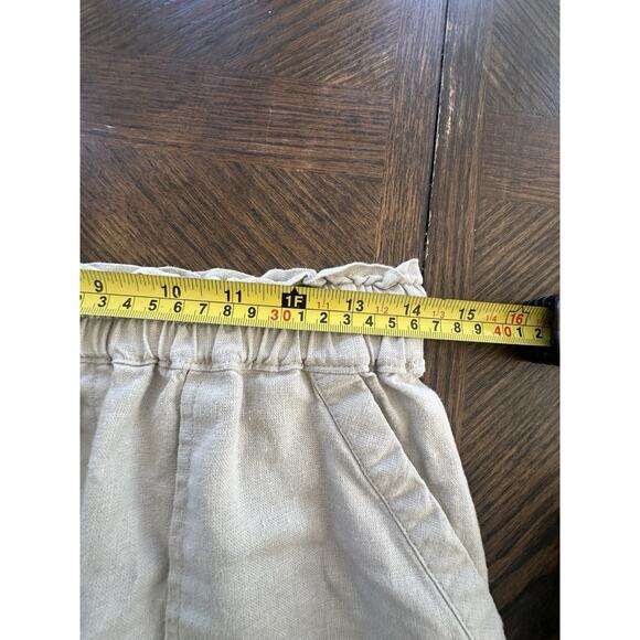 Gloria Vanderbilt Cream Tan Linen Women's Capri Pants Wide Leg Size S Costal - Picture 5 of 7